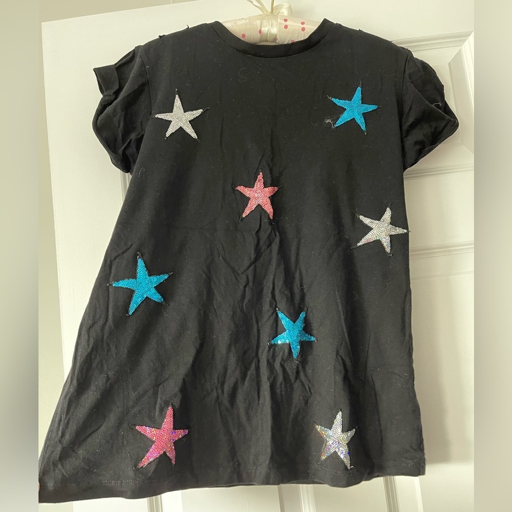 LF black tee with sequined stars‎ great for the 4th!